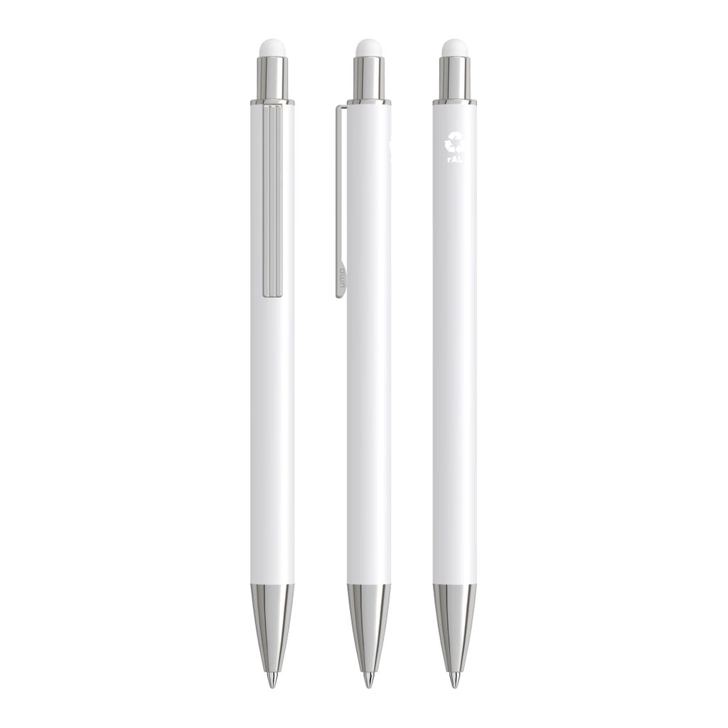 Touchpen aus Metall mit Gummispitze – Weiß