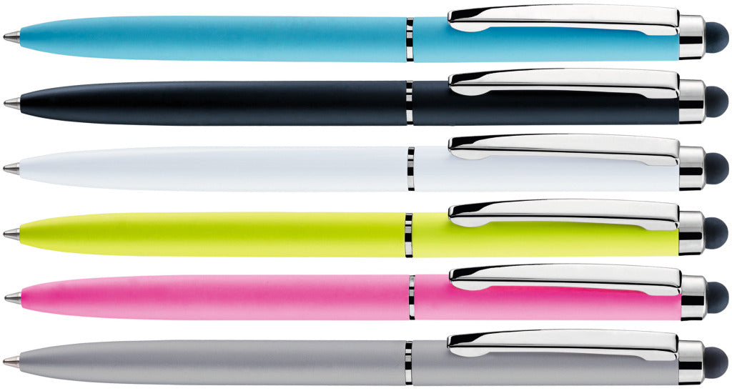 Touchpen aus Metall mit verchromtem Clip – alle Farben