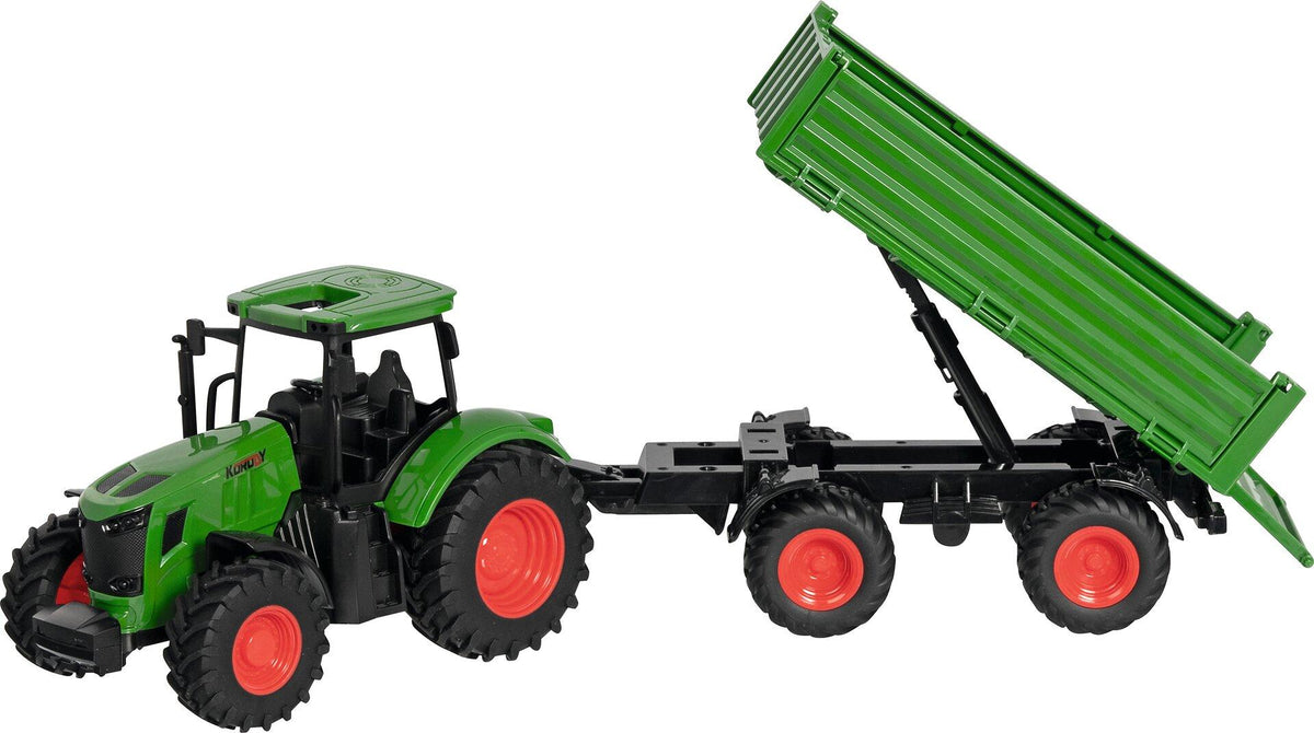 Traktor mit Anhänger aus Kunststoff mit Freilauf