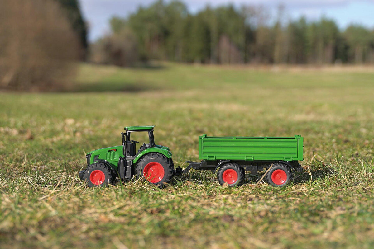 Traktor mit Anhänger aus Kunststoff mit Freilauf – weitere Ansicht