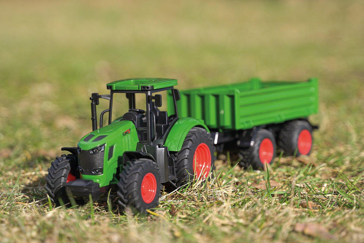 Traktor mit Anhänger aus Kunststoff mit Freilauf – weitere Ansicht