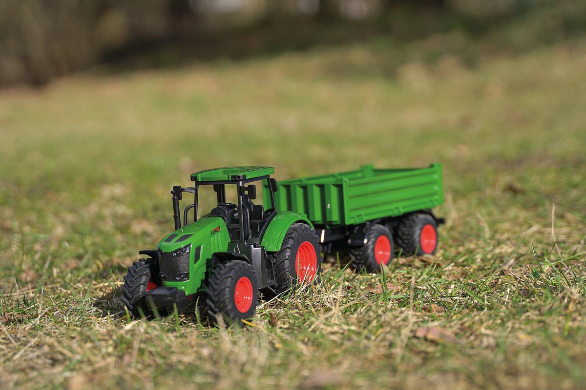Traktor mit Anhänger aus Kunststoff mit Freilauf – weitere Ansicht