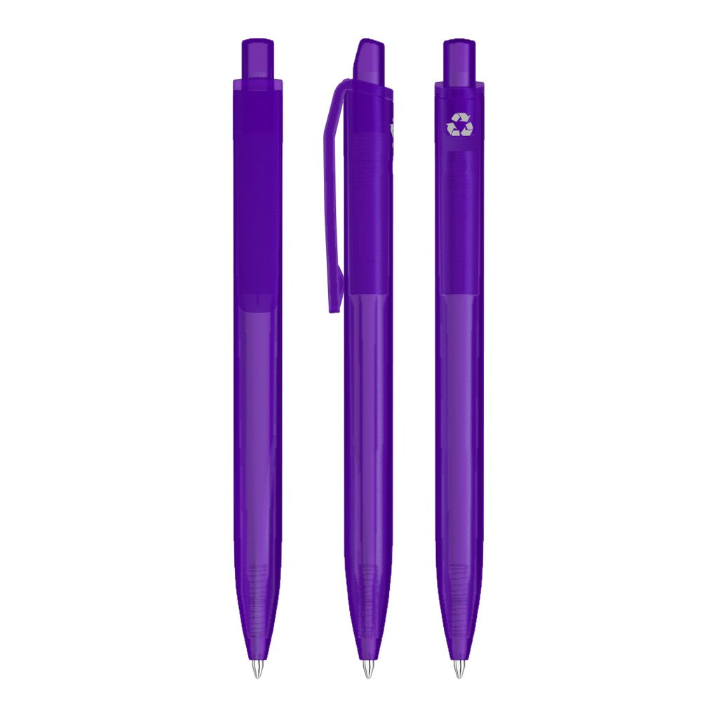 Transparenter Druckkugelschreiber mit ergonomischem Griff – Violett