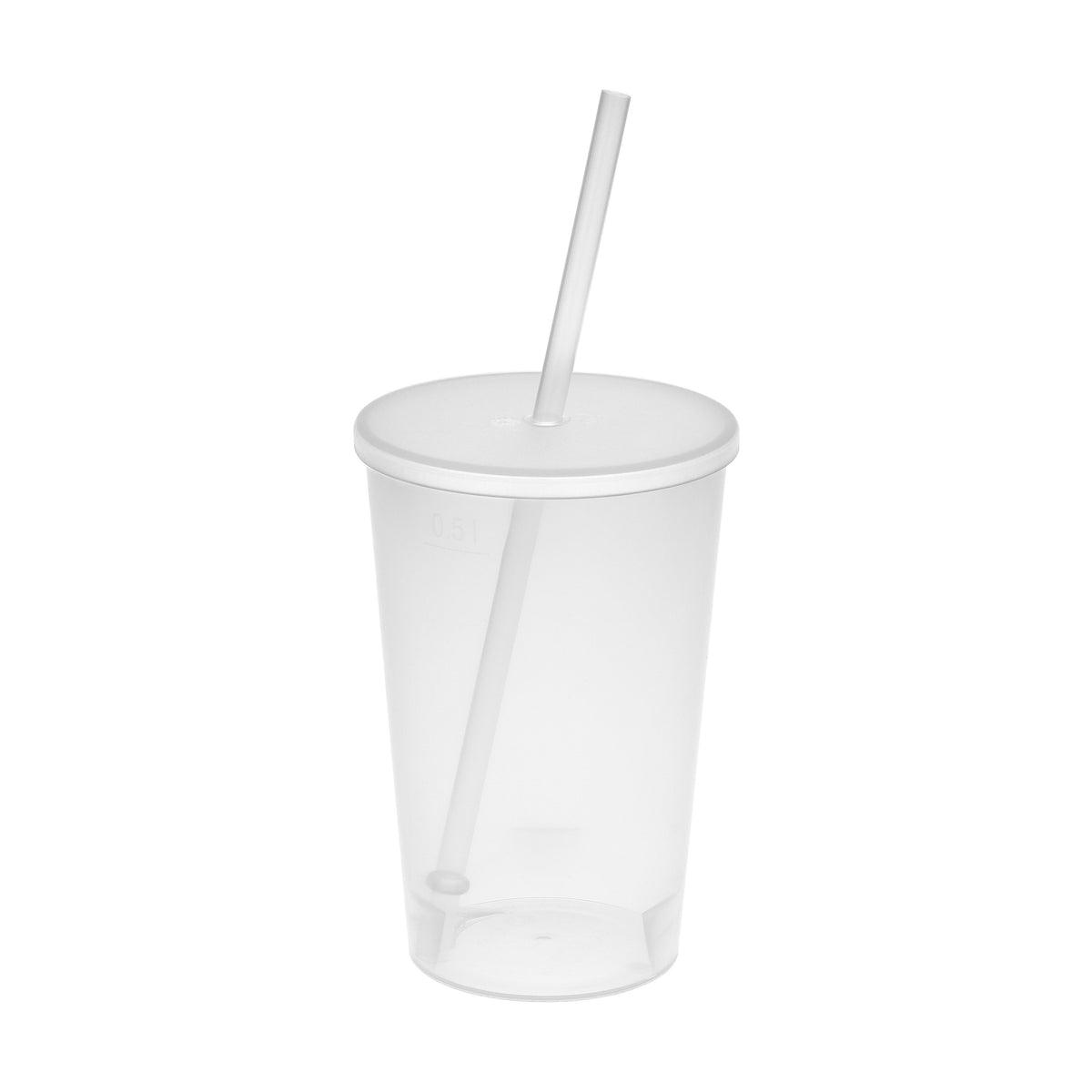 Trinkbecher „Vital“, 500 ml mit Deckel und Strohhalm