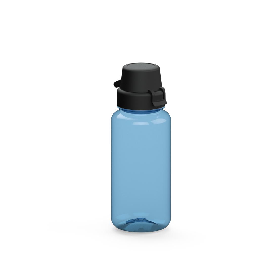 Trinkflasche „School“, 400 ml – Transluzent blau / Schwarz