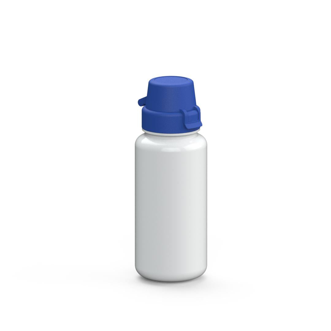 Trinkflasche „School“, 400 ml – Weiß / Blau