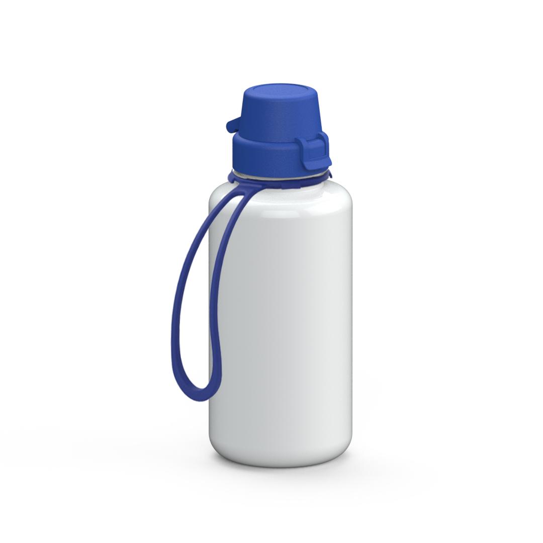Trinkflasche „School“, 700 ml, inkl. Strap – Weiß / Blau (00103)