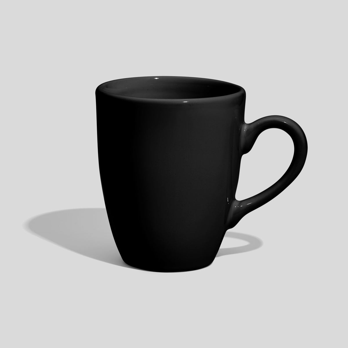 Tulpenförmige Kaffeetasse 250 ml mit Bogenhenkel – Schwarz