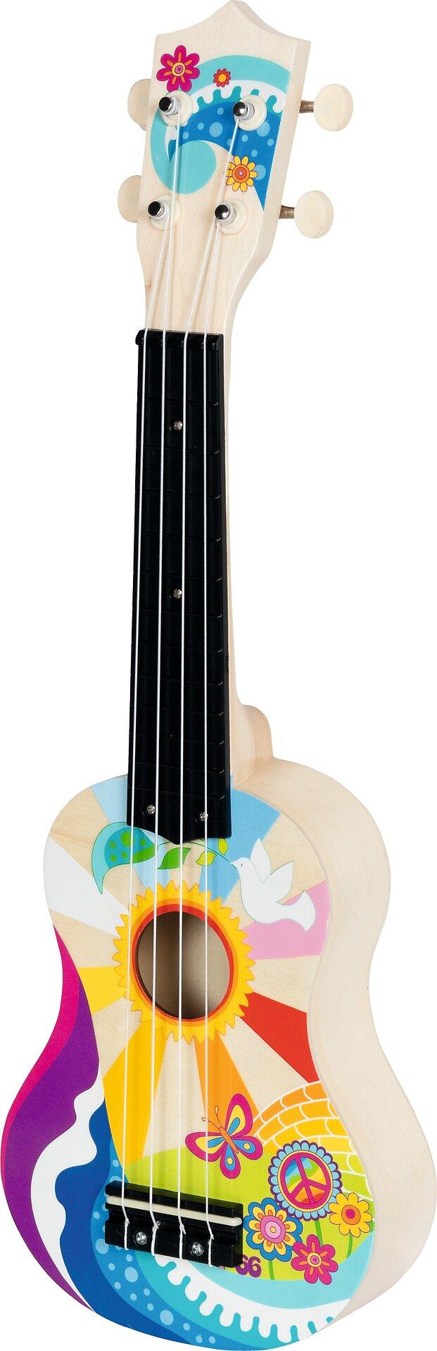 Ukulele Flower Power aus Holz für Kinder ab 5 Jahren – im Spiel