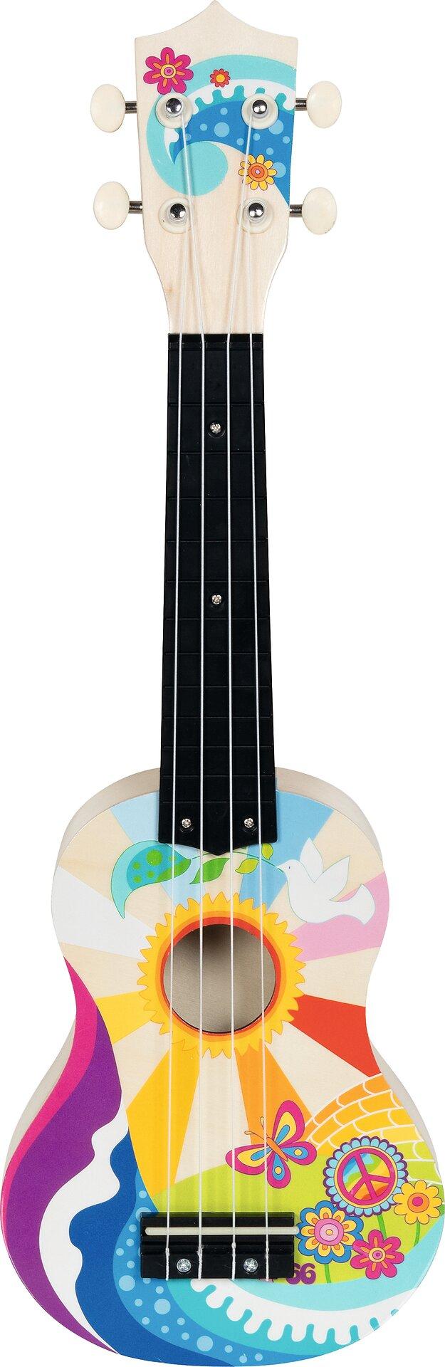 Ukulele Flower Power aus Holz für Kinder ab 5 Jahren – weitere Ansicht