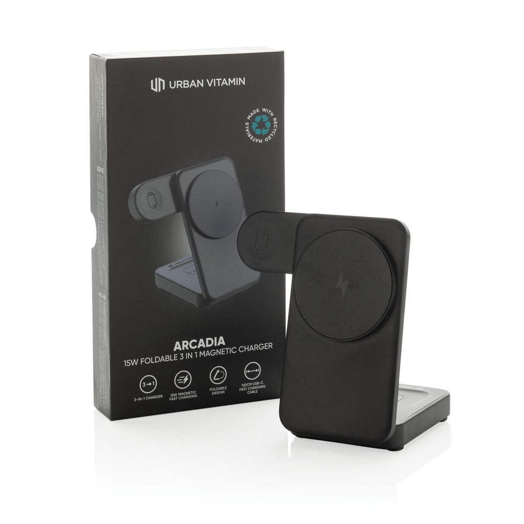 Urban Vitamin Arcadia 15W 3in1 Magnet-Charger aus RCS rABS