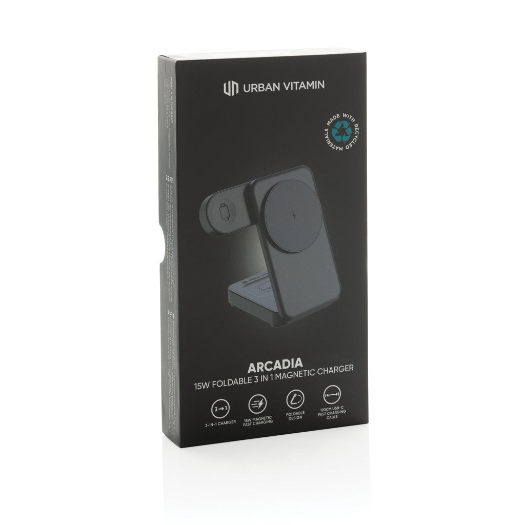 Urban Vitamin Arcadia 15W 3in1 Magnet-Charger aus RCS rABS