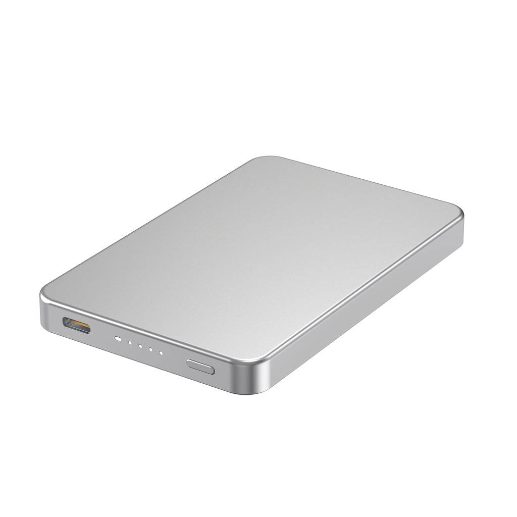 Urban Vitamin Marin 5.000mAh magnet. 15W Wireless Powerbank – silber