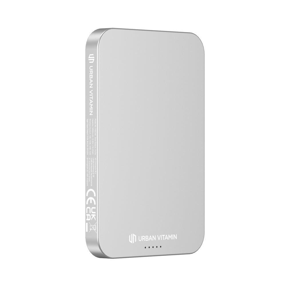 Urban Vitamin Richmond 5000mAh Powerbank aus RCS Plastik/Alu – silber