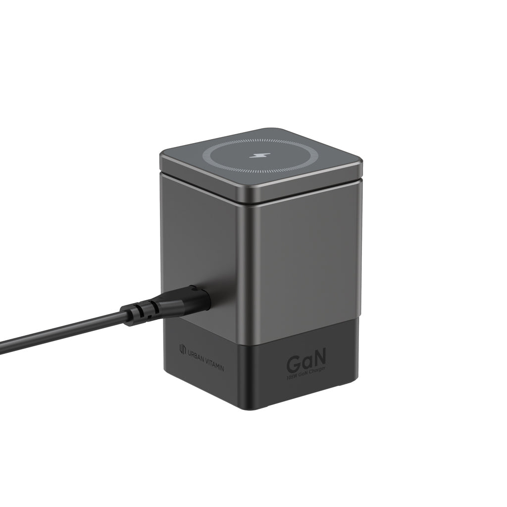 Urban Vitamin Sacramento 105W GaN Charger mit einz. Kabeln