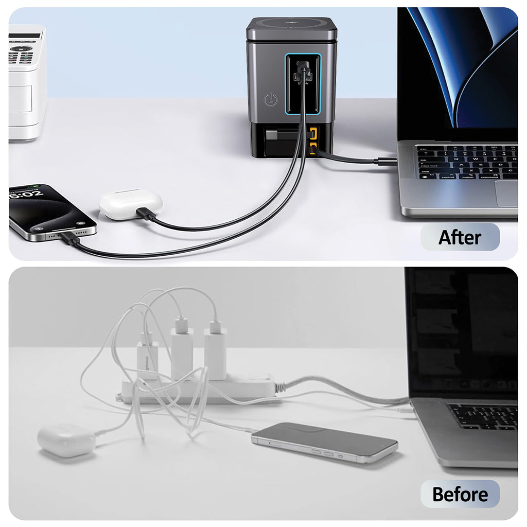 Urban Vitamin Sacramento 105W GaN Charger mit einz. Kabeln