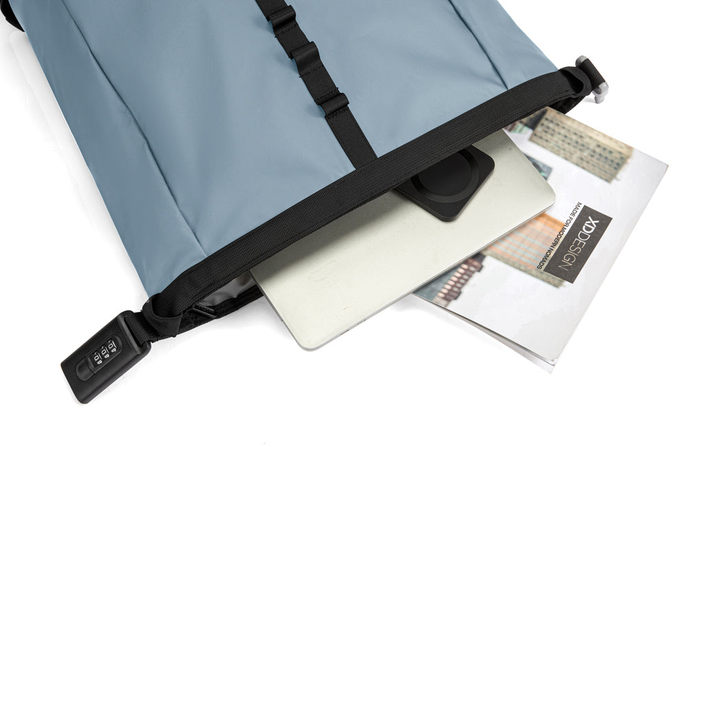 Urban wasserabweisender Anti-Diebstahl Rucksack – blau