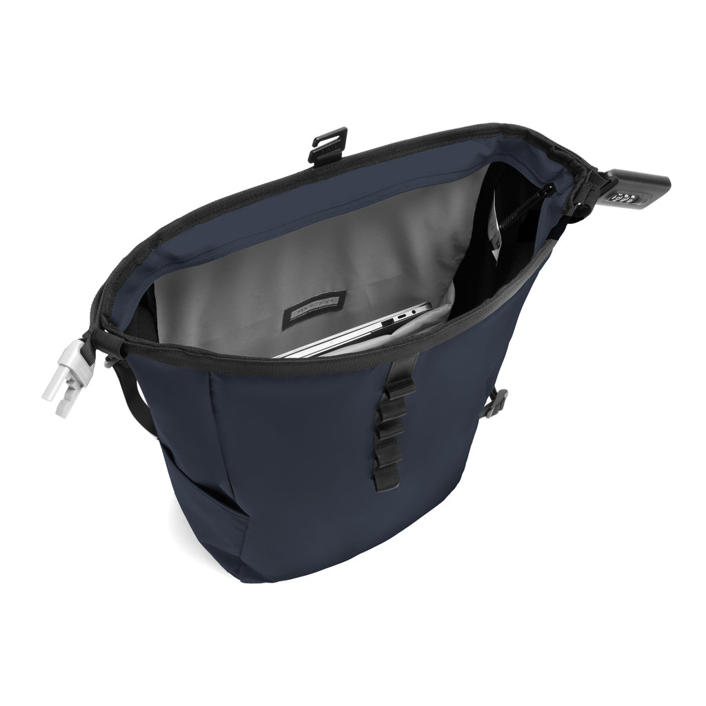 Urban wasserabweisender Anti-Diebstahl Rucksack – navy blau