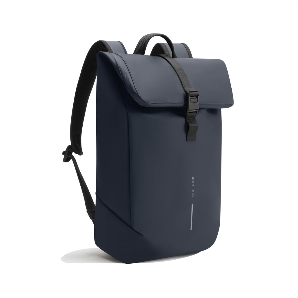 Urban wasserabweisender Flap-Top Rucksack – navy blau