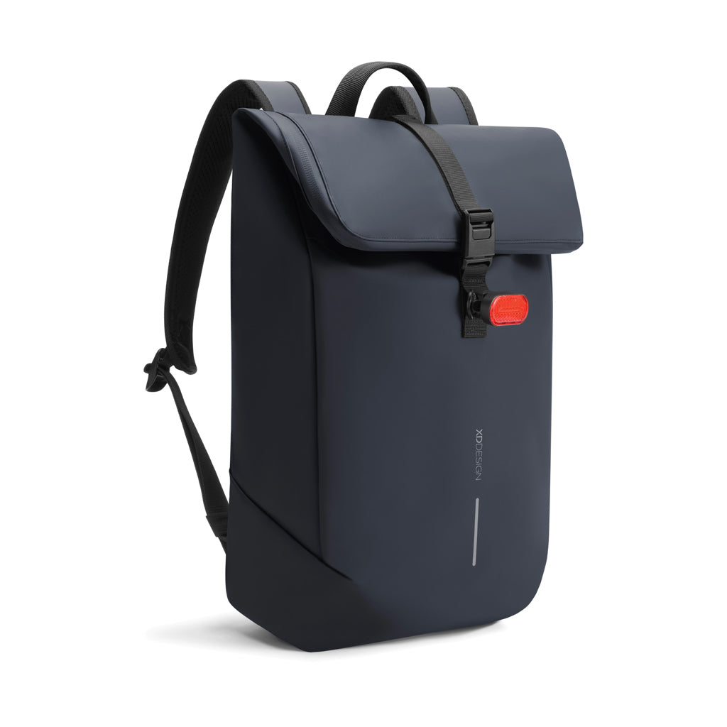 Urban wasserabweisender Flap-Top Rucksack – navy blau