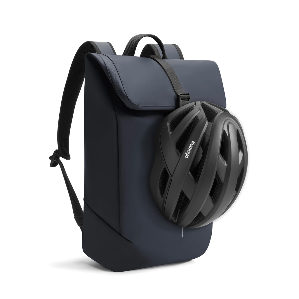 Urban wasserabweisender Flap-Top Rucksack – navy blau