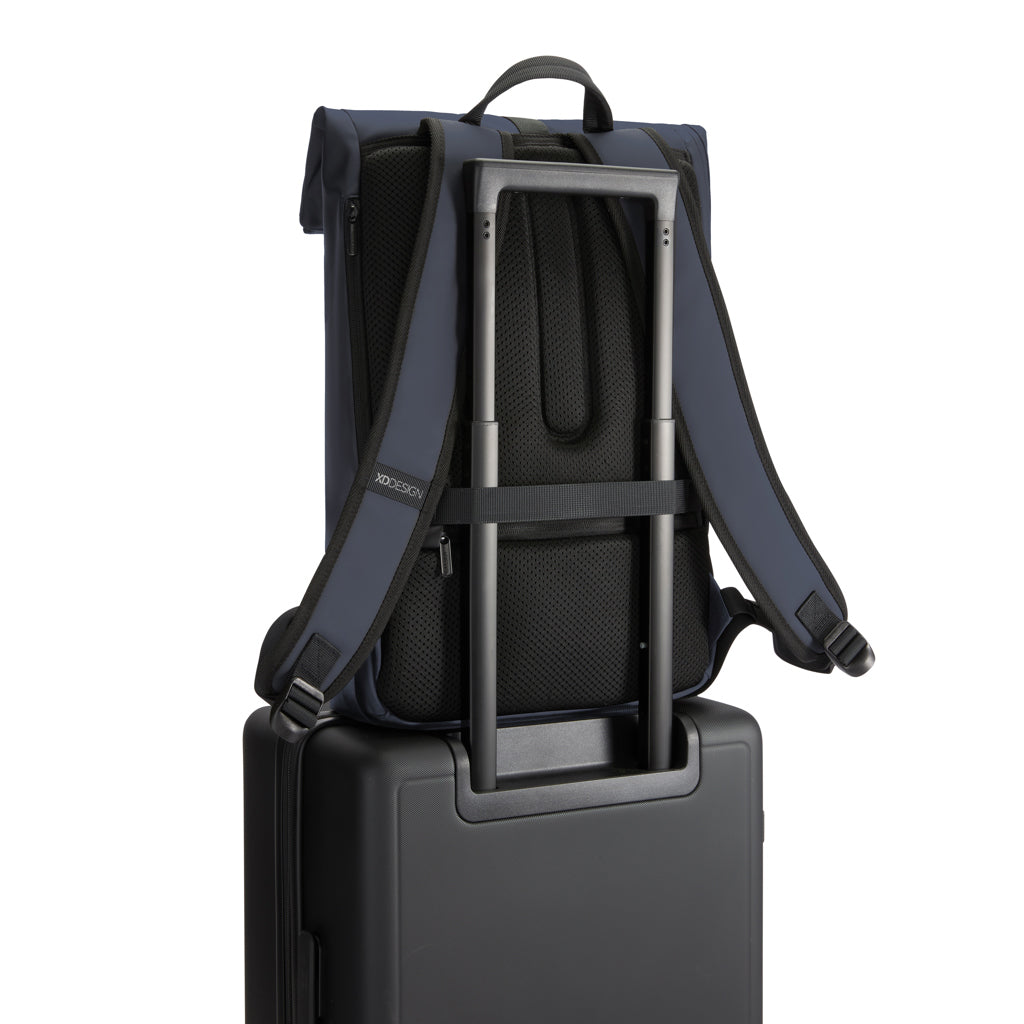 Urban wasserabweisender Flap-Top Rucksack – navy blau