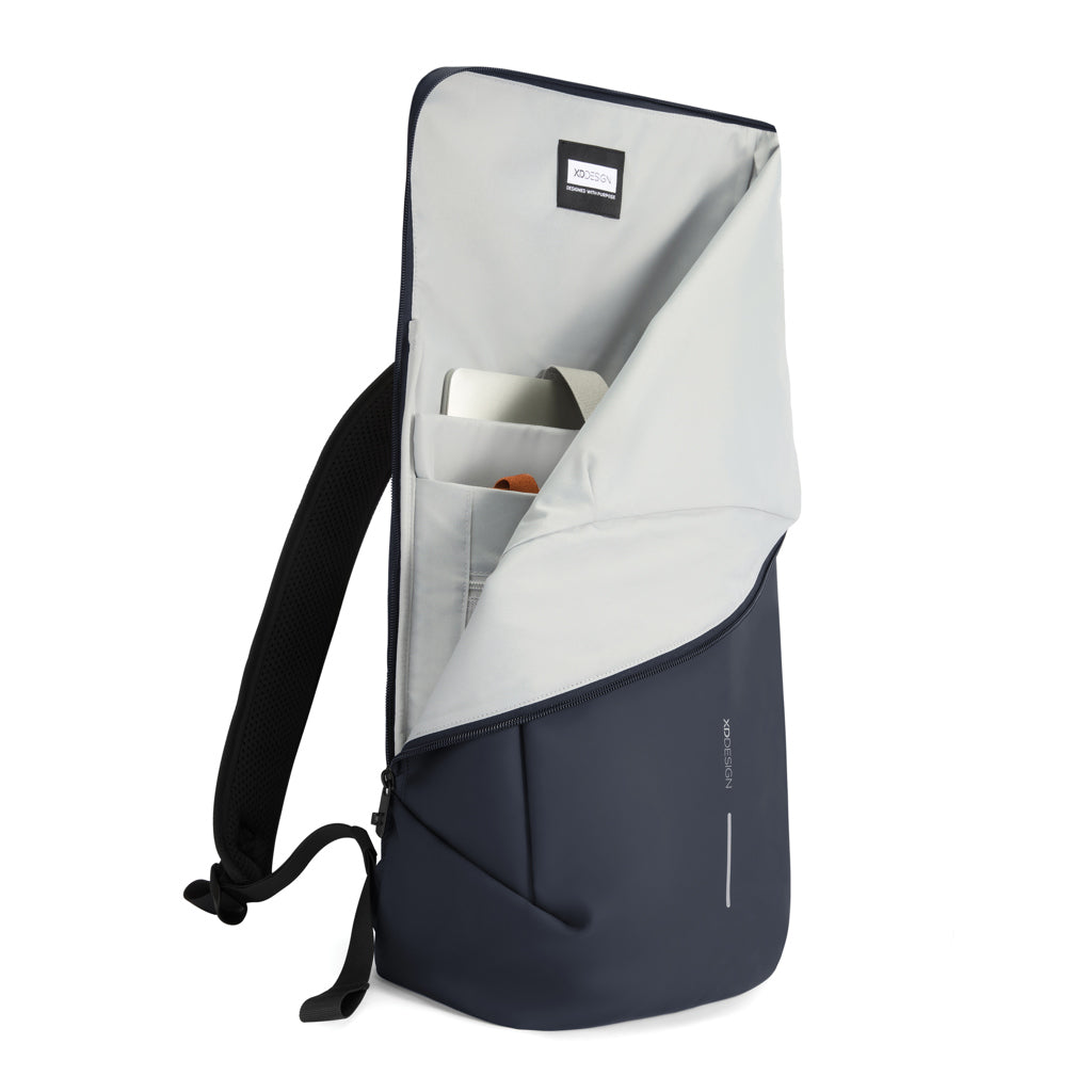 Urban wasserabweisender Flap-Top Rucksack – navy blau