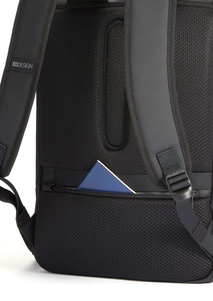 Urban wasserabweisender Flap-Top Rucksack – schwarz
