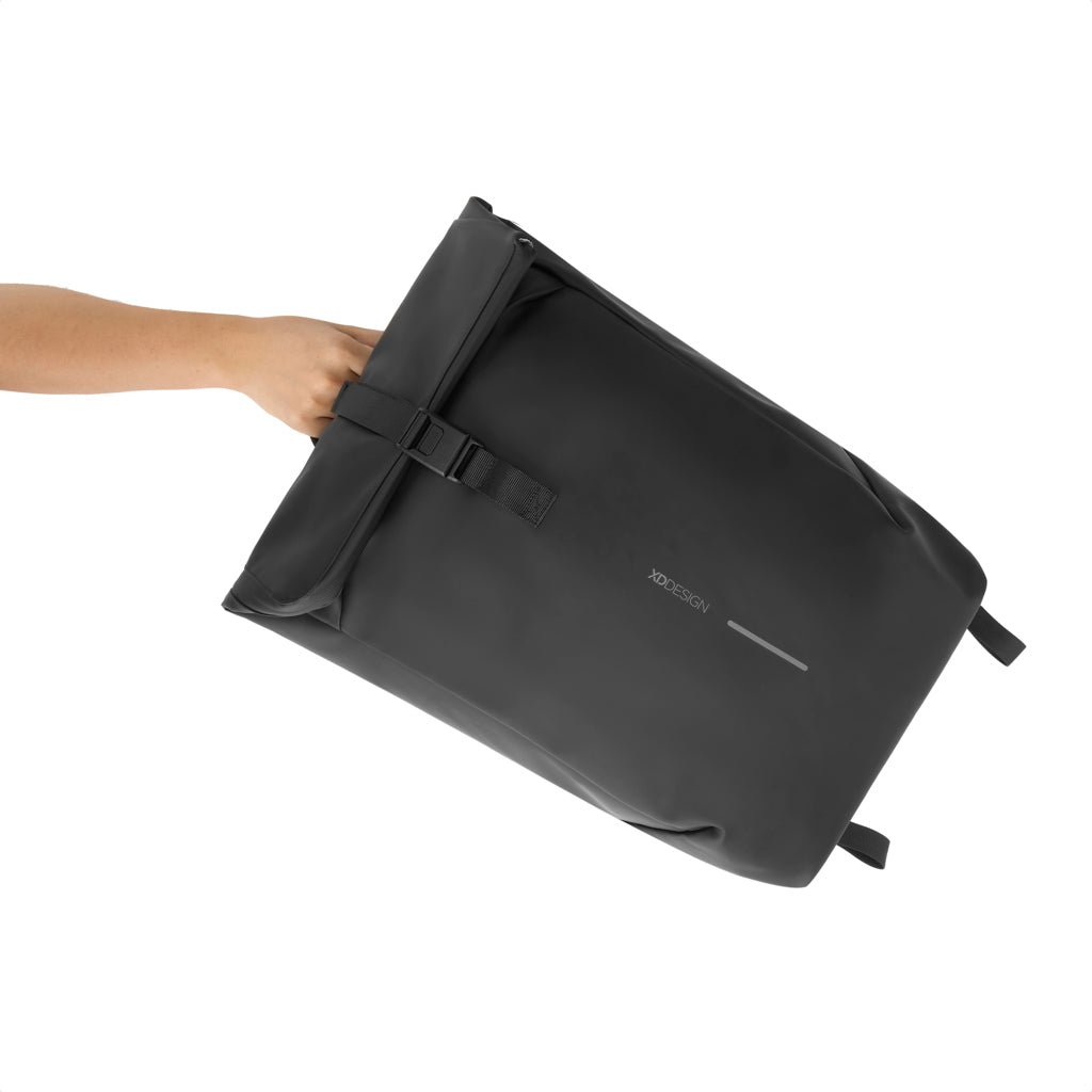 Urban wasserabweisender Flap-Top Rucksack – schwarz