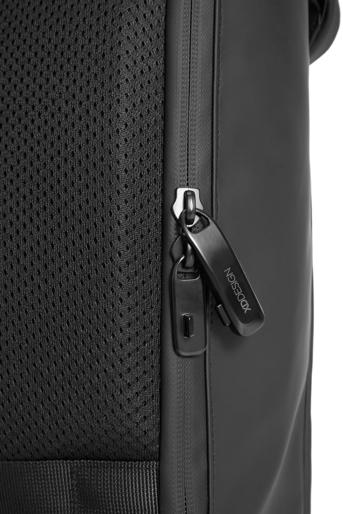 Urban wasserabweisender Flap-Top Rucksack – schwarz
