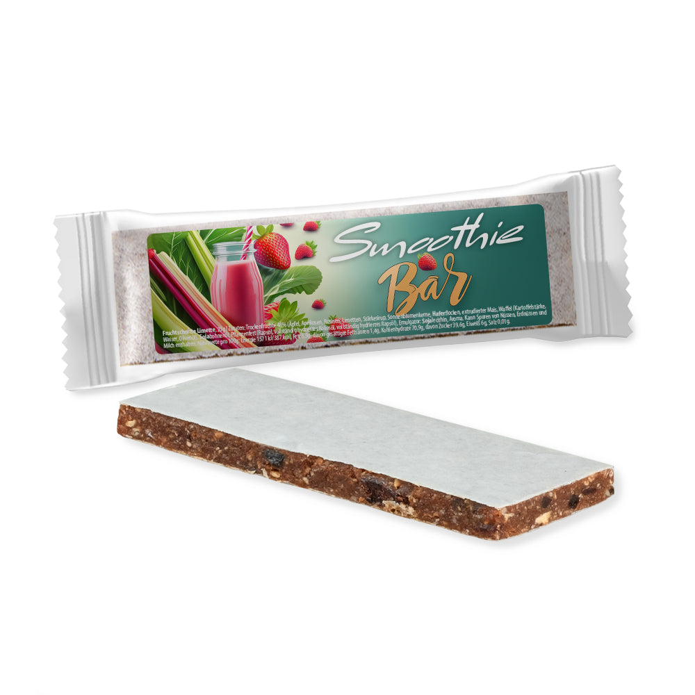 Vanille Cranberry Riegel im Express Flowpack – Smoothie Riegel Rhabarber Erdbeere, 32 g