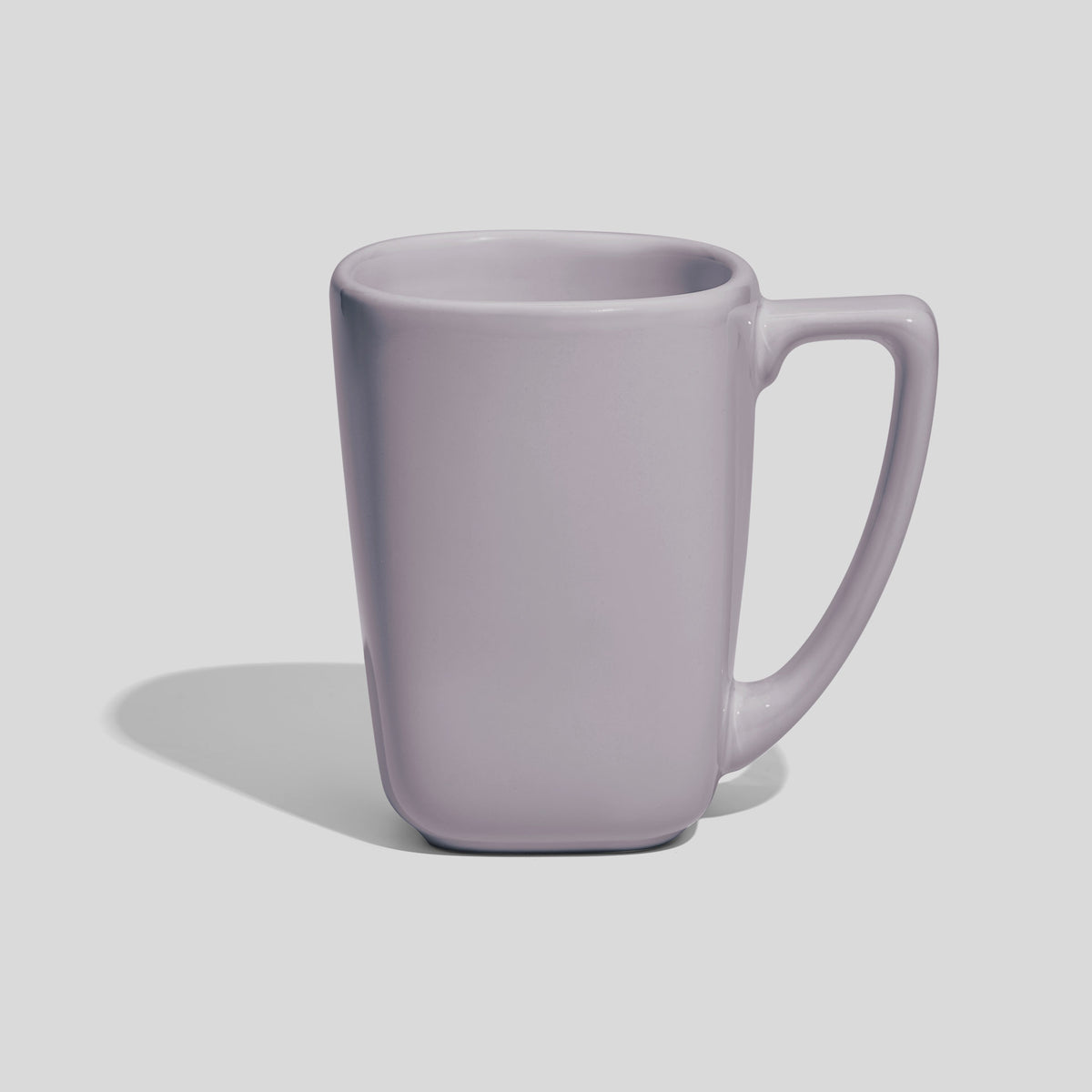 Verjüngte Keramiktasse 240 ml mit Winkelhenkel – Hellgrau