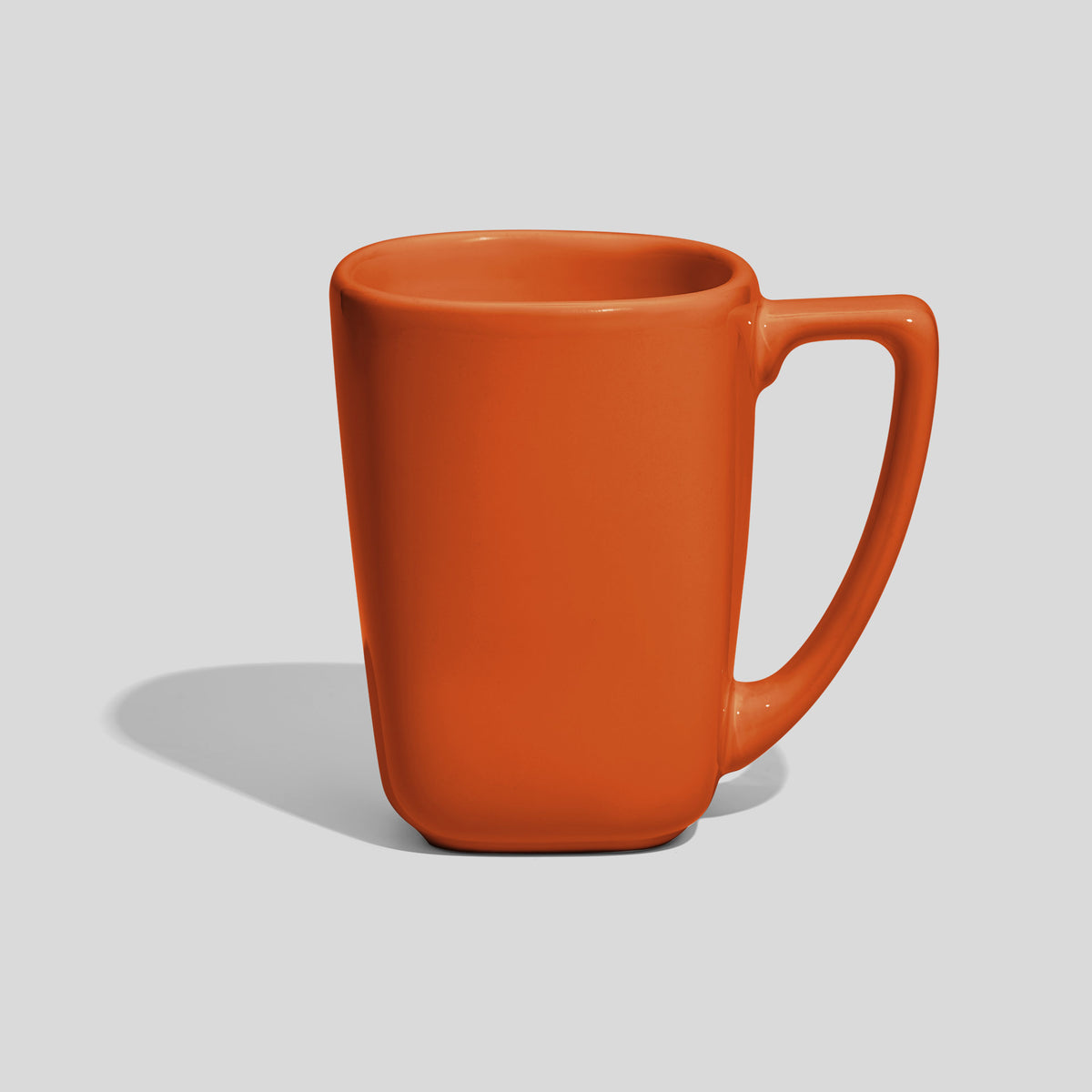 Verjüngte Keramiktasse 240 ml mit Winkelhenkel – Orange