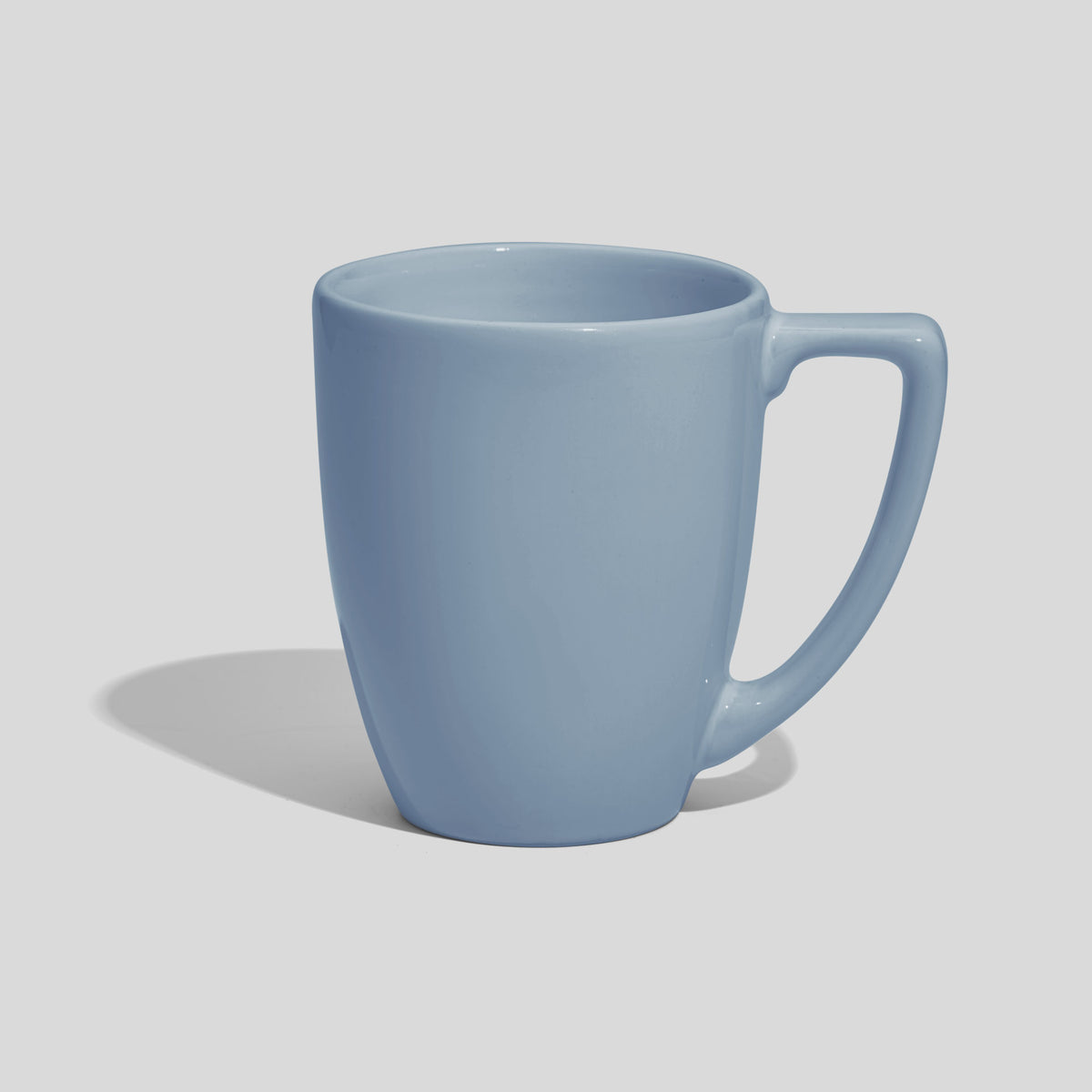 Verjüngte Keramiktasse 250 ml mit Trapezhenkel – Hellblau