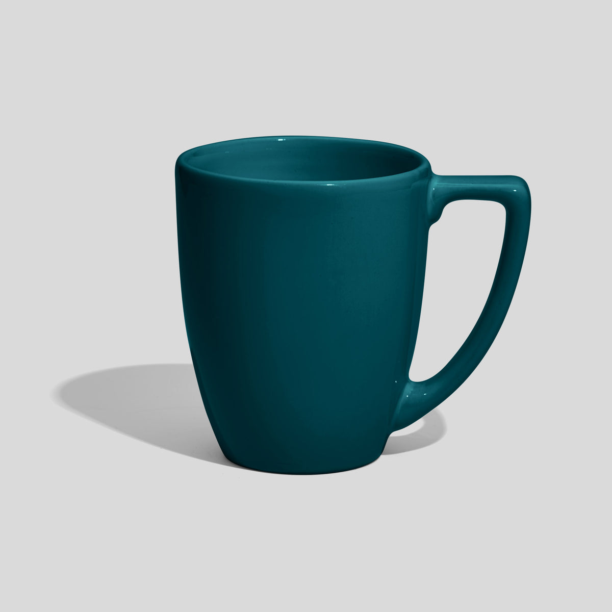 Verjüngte Keramiktasse 250 ml mit Trapezhenkel – Petrol
