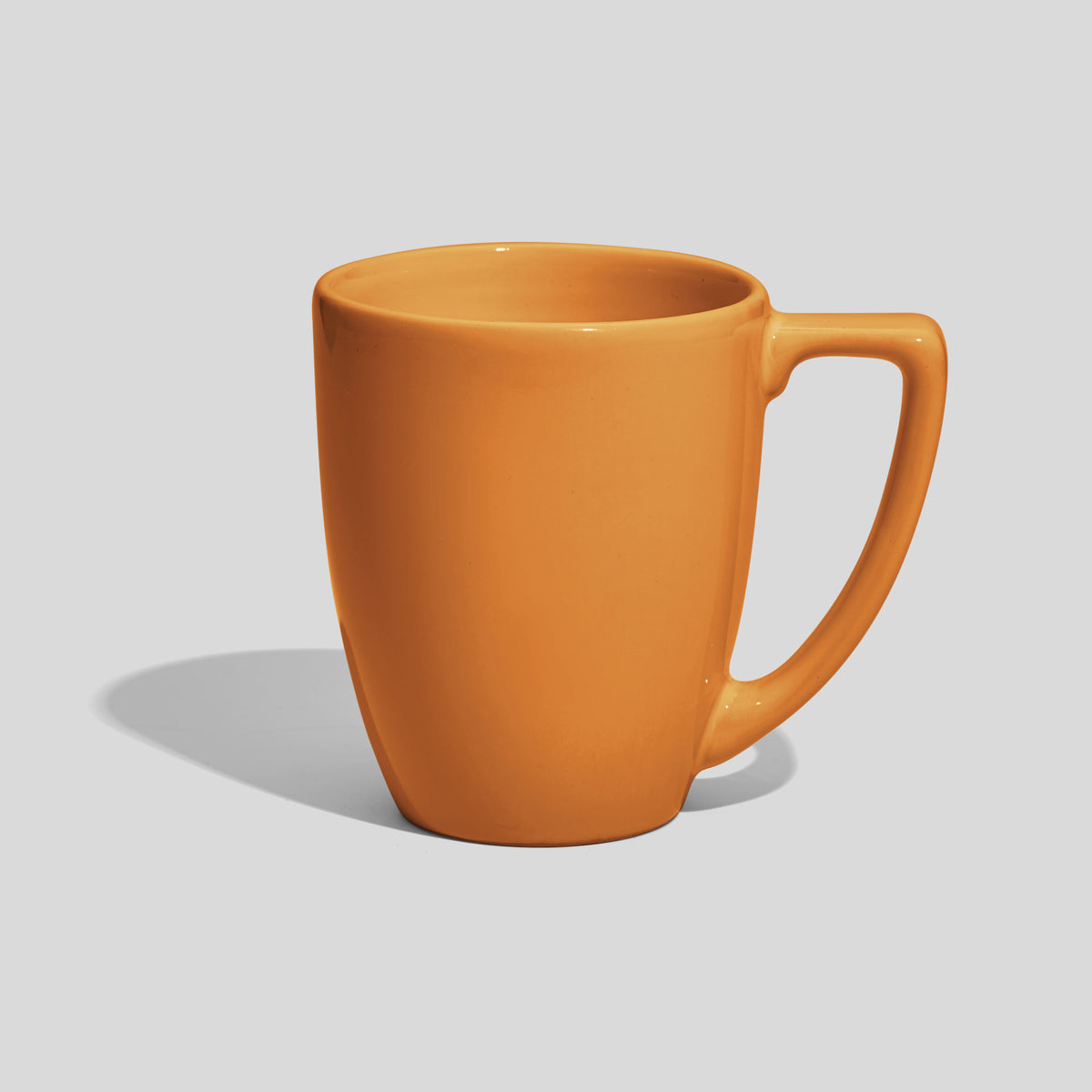 Verjüngte Keramiktasse 250 ml mit Trapezhenkel – Senfgelb