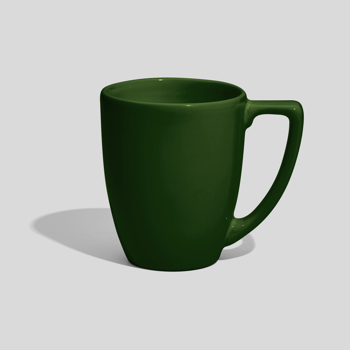 Verjüngte Keramiktasse 250 ml mit Trapezhenkel – Tannengrün