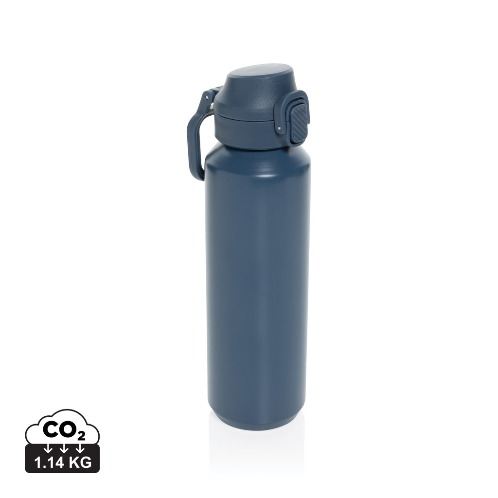 Via RCS Re-Steel Sportflasche mit Verschluss, 600ml – navy blau