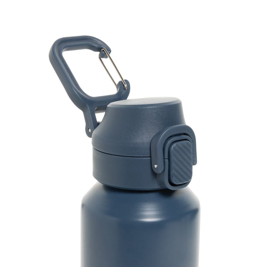 Via RCS Re-Steel Sportflasche mit Verschluss, 600ml – navy blau