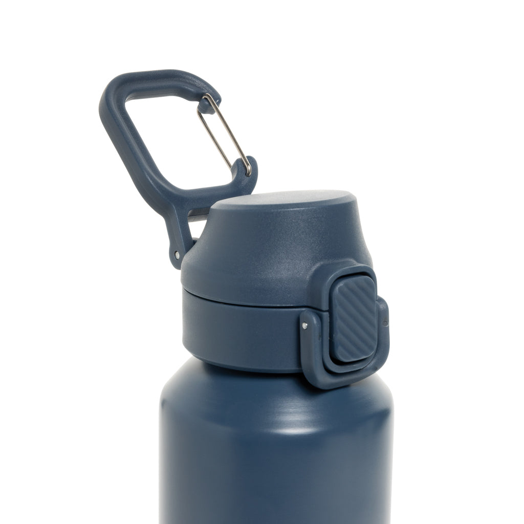 Via RCS Re-Steel Sportflasche mit Verschluss, 600ml – navy blau