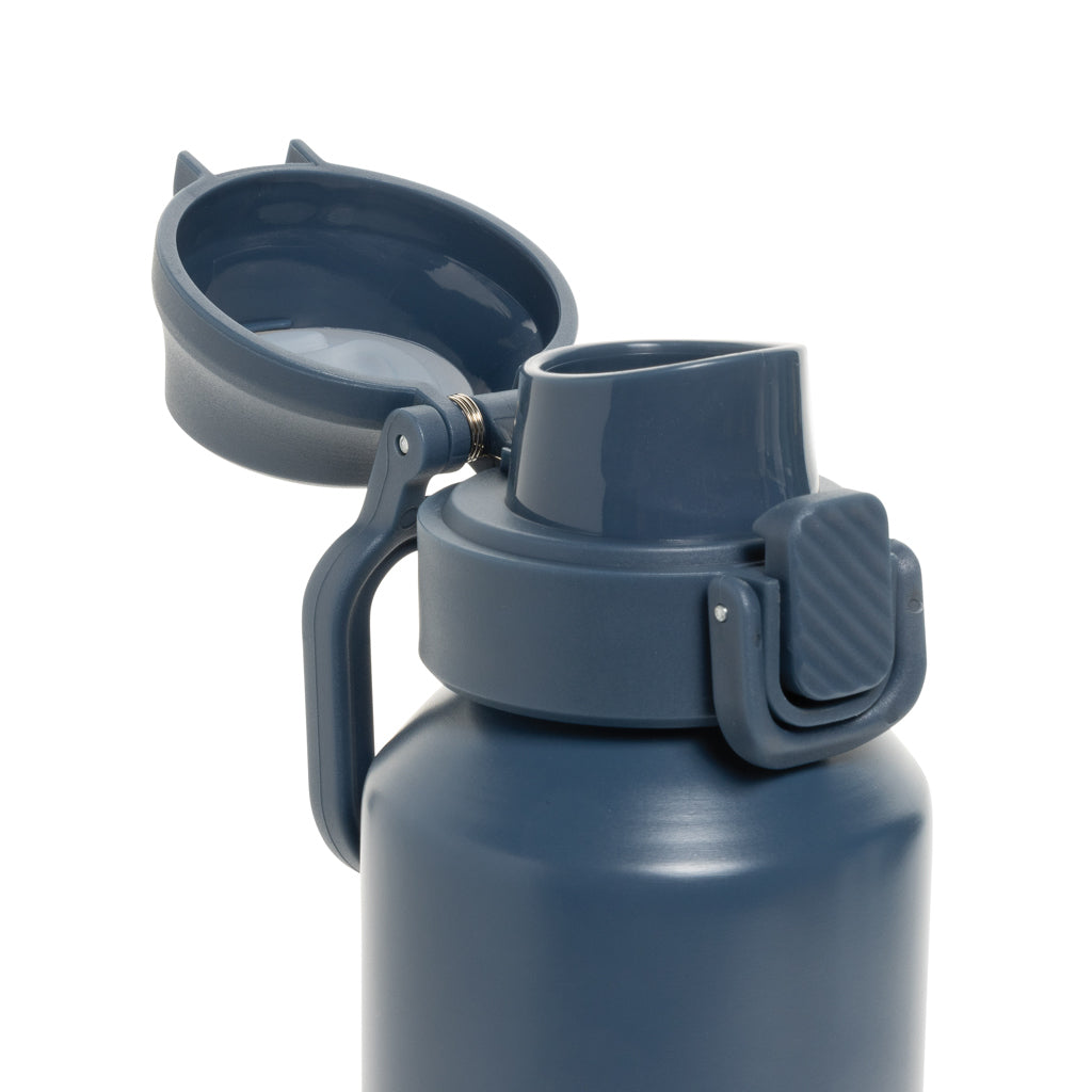 Via RCS Re-Steel Sportflasche mit Verschluss, 600ml – navy blau