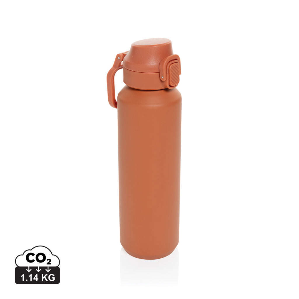 Via RCS Re-Steel Sportflasche mit Verschluss, 600ml – orange