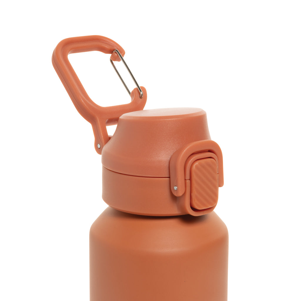 Via RCS Re-Steel Sportflasche mit Verschluss, 600ml – orange