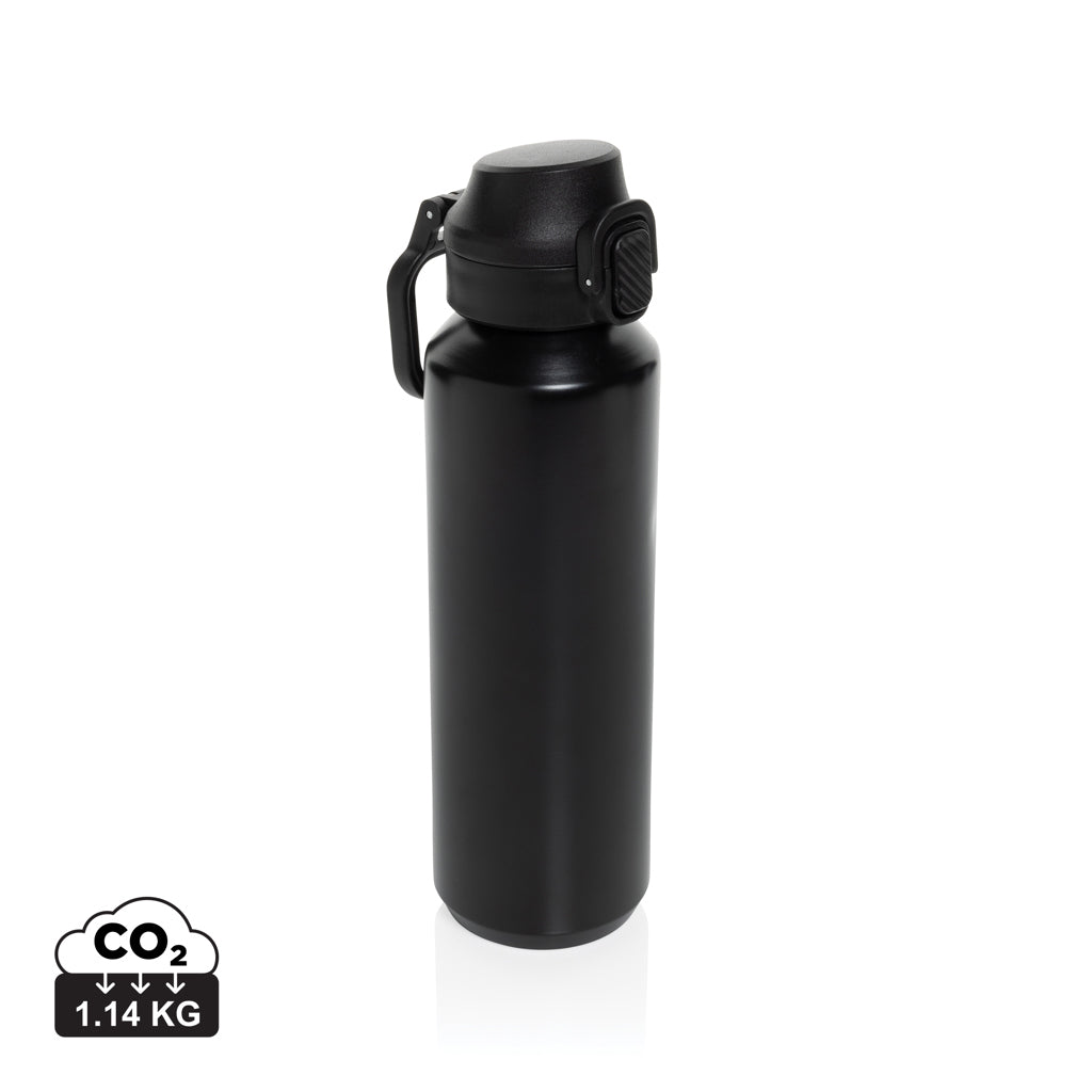 Via RCS Re-Steel Sportflasche mit Verschluss, 600ml – schwarz