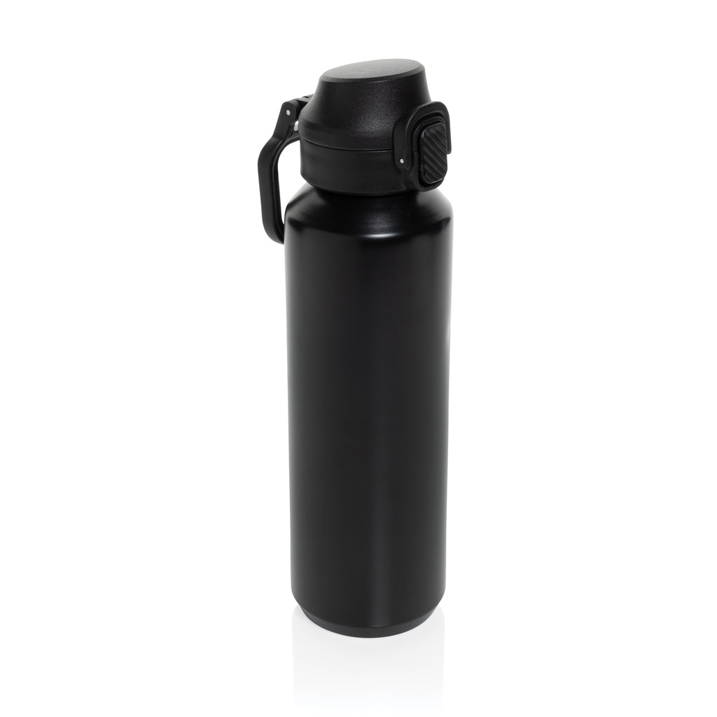 Via RCS Re-Steel Sportflasche mit Verschluss, 600ml – schwarz