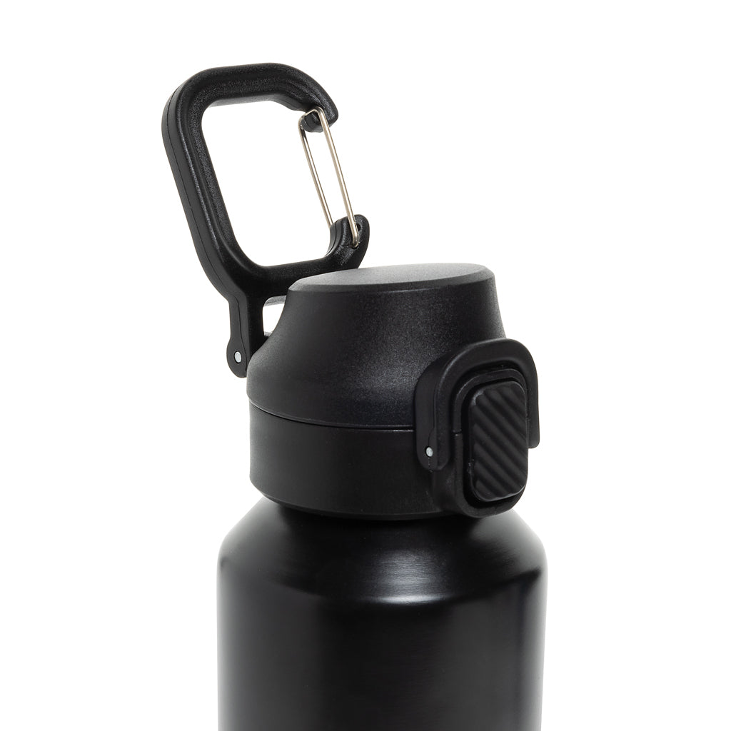 Via RCS Re-Steel Sportflasche mit Verschluss, 600ml – schwarz