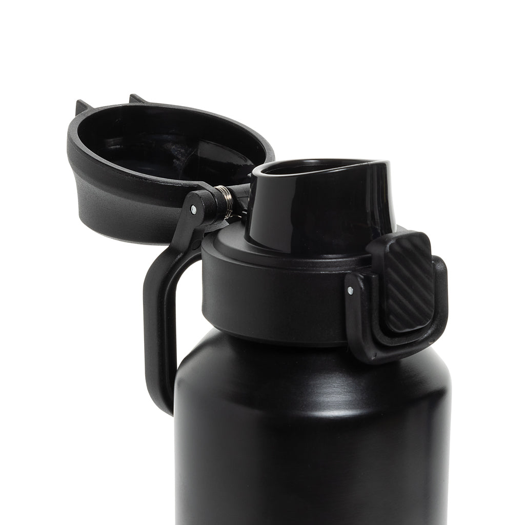 Via RCS Re-Steel Sportflasche mit Verschluss, 600ml – schwarz