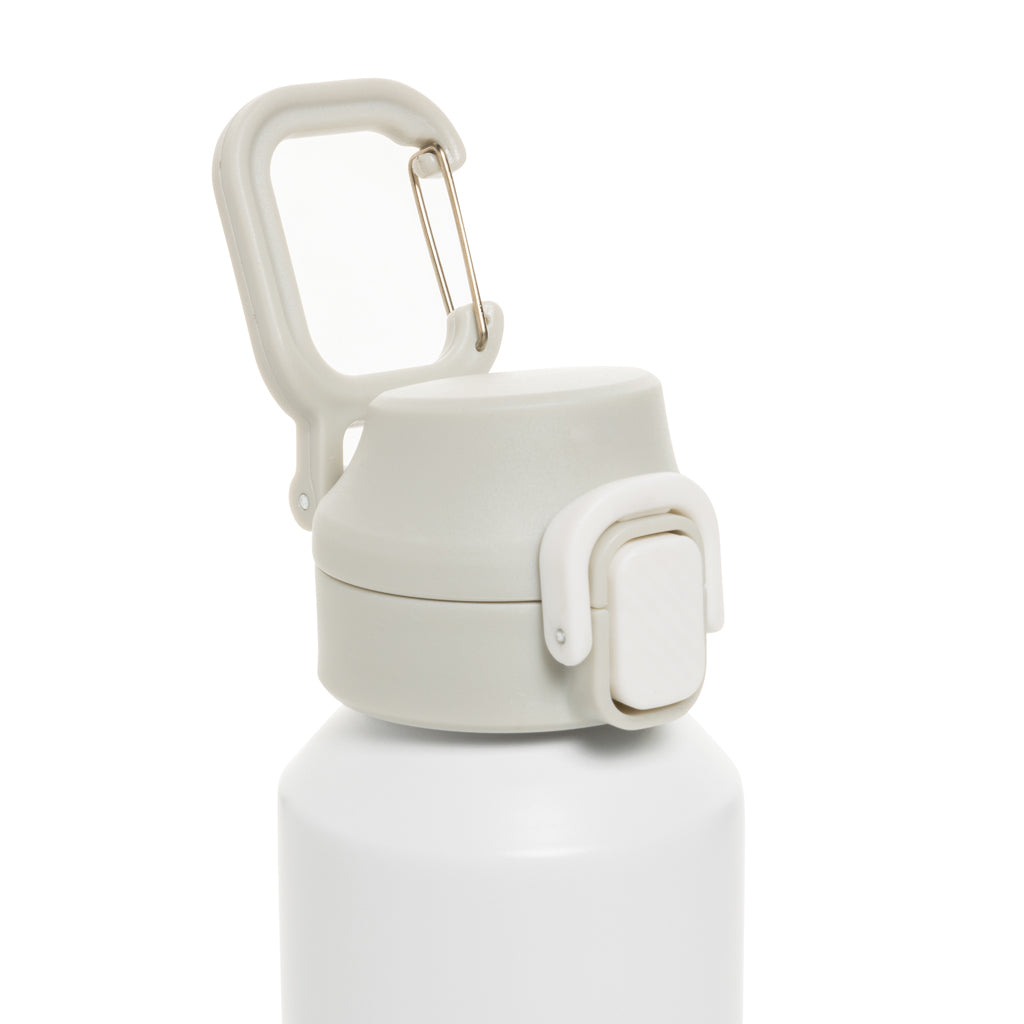 Via RCS Re-Steel Sportflasche mit Verschluss, 600ml – weiß