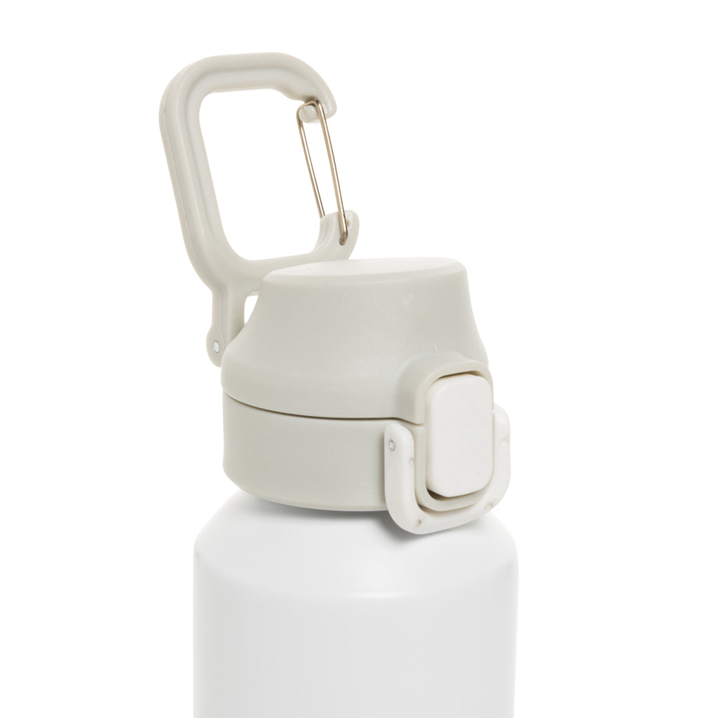 Via RCS Re-Steel Sportflasche mit Verschluss, 600ml – weiß