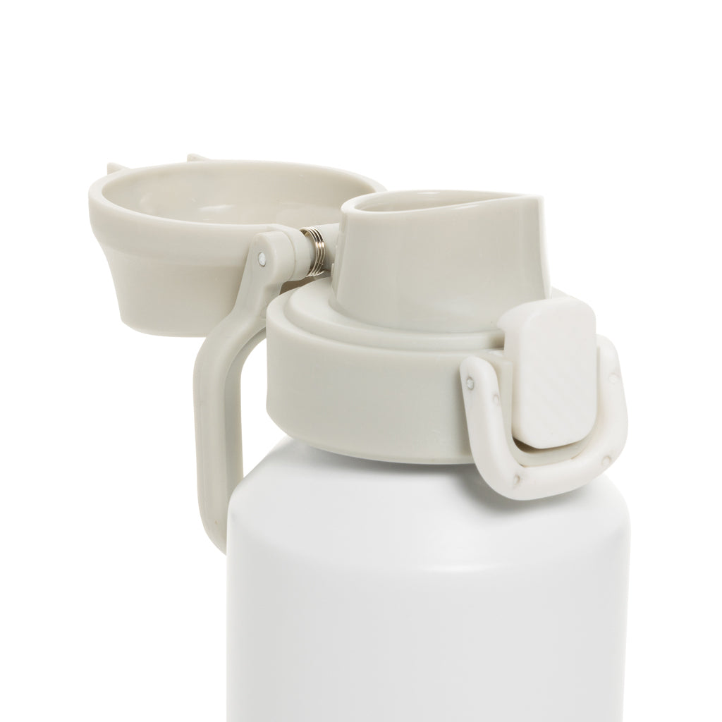 Via RCS Re-Steel Sportflasche mit Verschluss, 600ml – weiß